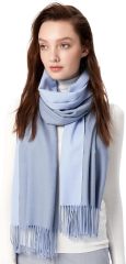 Wholesale Elegant Two-Tone Cashmere Blend Scarf with Fringed Edges
