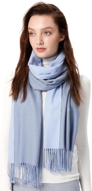 Wholesale Elegant Two-Tone Cashmere Blend Scarf with Fringed Edges