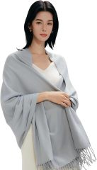Wholesale Elegant Two-Tone Cashmere Blend Scarf with Fringed Edges