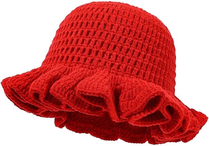 Personalized Crochet Ruffle-Edge Black Sun Hat