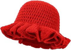 Personalized Crochet Ruffle-Edge Black Sun Hat