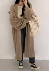 Customized Long Knitted Cardigan – Oversized Open Front Coat