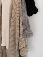 Customized Long Knitted Cardigan – Oversized Open Front Coat