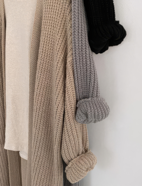 Customized Long Knitted Cardigan – Oversized Open Front Coat