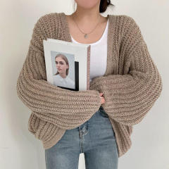 Wholesale Women’s Oversized Chunky Knit Cardigan – Gray Open Front Sweater