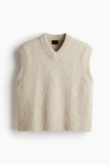 Custom Design Men's Fuzzy Knit V-Neck Vest