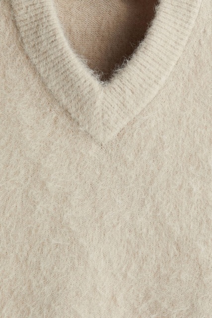 Custom Design Men's Fuzzy Knit V-Neck Vest