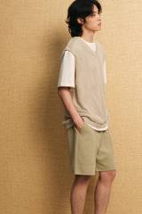 OEM ODM Men's Lightweight Mesh Knit Vest with Shorts