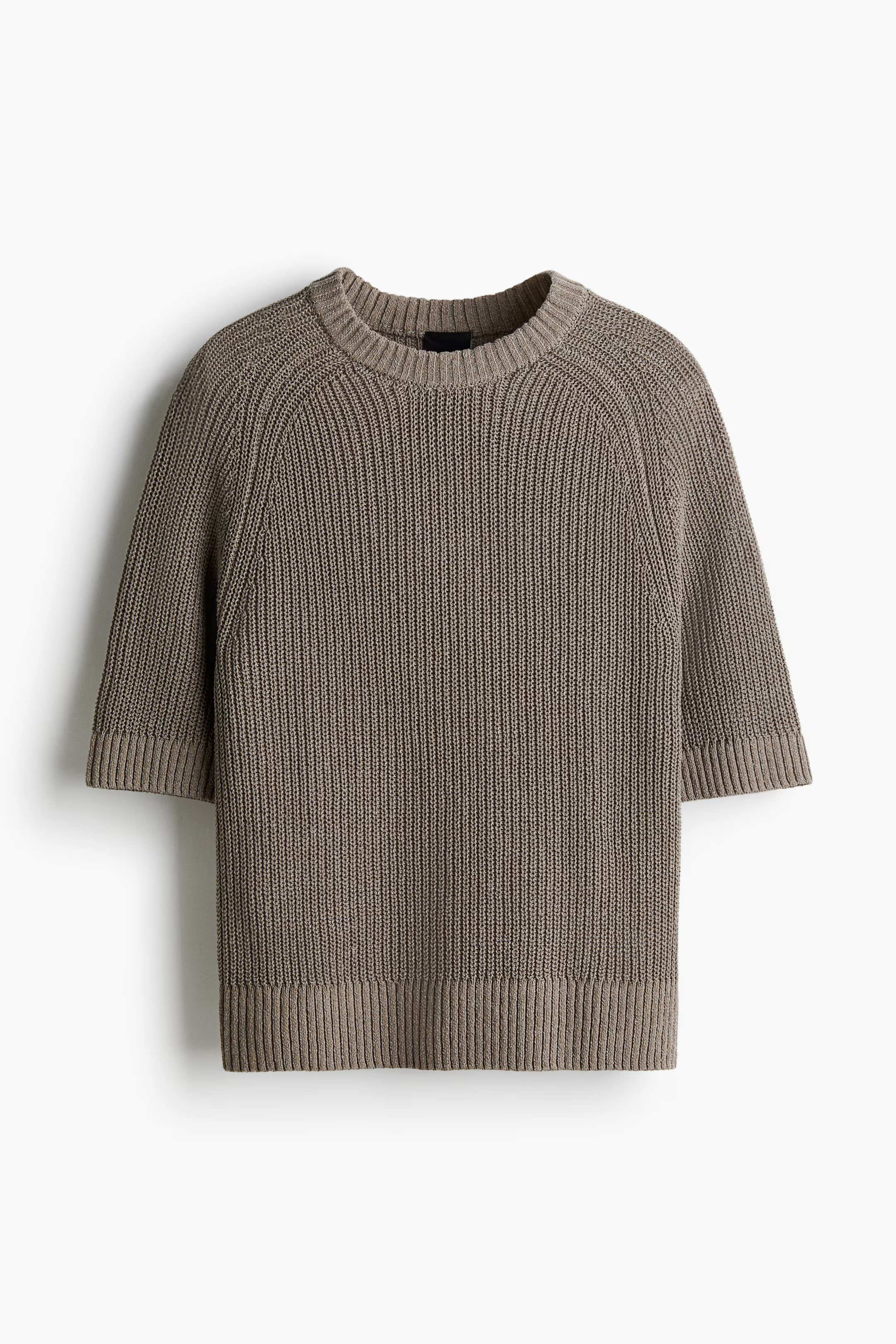 Factory Direct Men's Ribbed Knit Half-Sleeve Sweater
