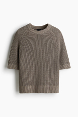 Factory Direct Men's Ribbed Knit Half-Sleeve Sweater