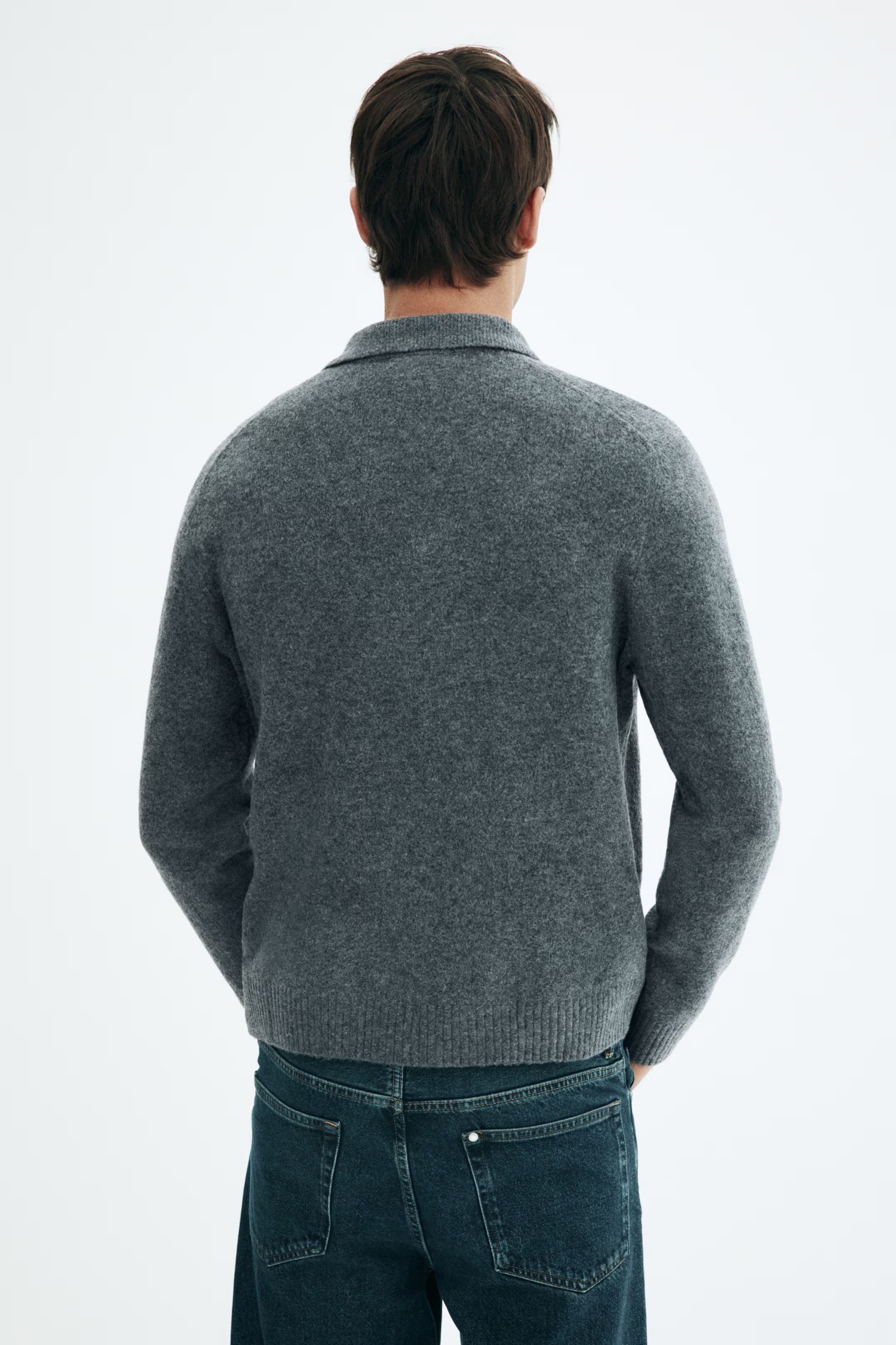 Personalized Men's Wool Zip-Up Cardigan Jacket