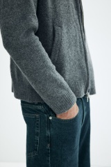 Personalized Men's Wool Zip-Up Cardigan Jacket