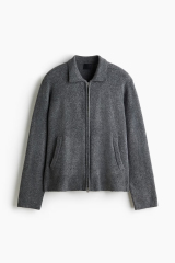 Personalized Men's Wool Zip-Up Cardigan Jacket