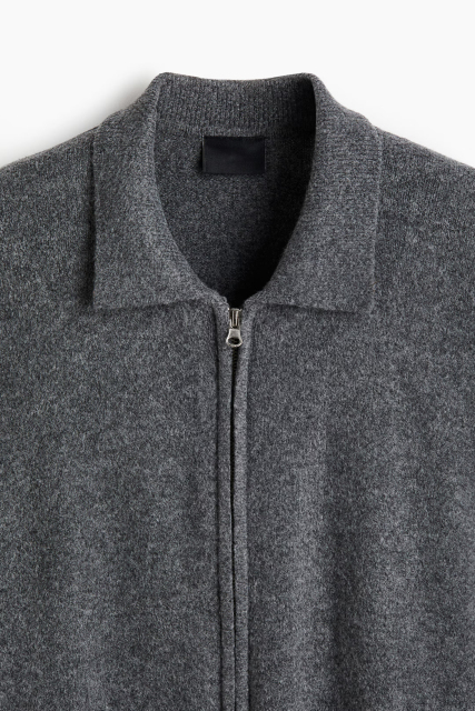 Personalized Men's Wool Zip-Up Cardigan Jacket