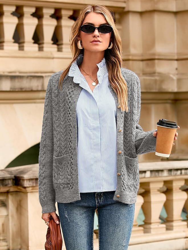 Factory Direct Cozy Knitted Cardigan with Button Closure for Women - Soft and Stylish Sweater