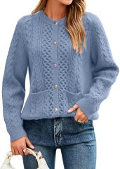 Factory Direct Cozy Knitted Cardigan with Button Closure for Women - Soft and Stylish Sweater