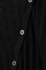 Custom Design Black Sheer Button-Up Knit Top