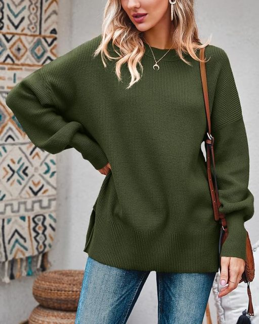 Made-to-order Women’s Oversized Crew Neck Knit Pullover Sweater