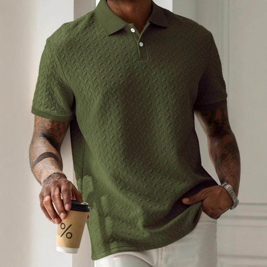 Custom Men’s Classic White Textured Polo Shirt