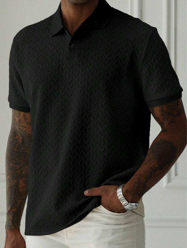 Custom Men’s Classic White Textured Polo Shirt