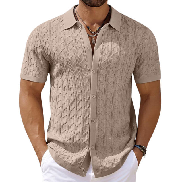 Personalized Men’s Classic White Textured Polo Shirt