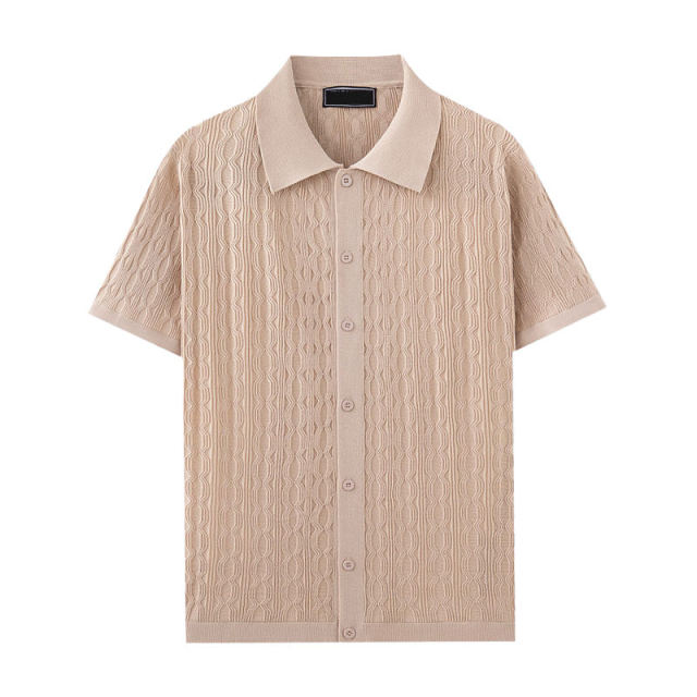 Personalized Men’s Classic White Textured Polo Shirt