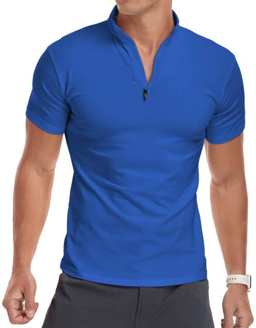 OEM ODM Men’s White Zip Neck Polo Shirt
