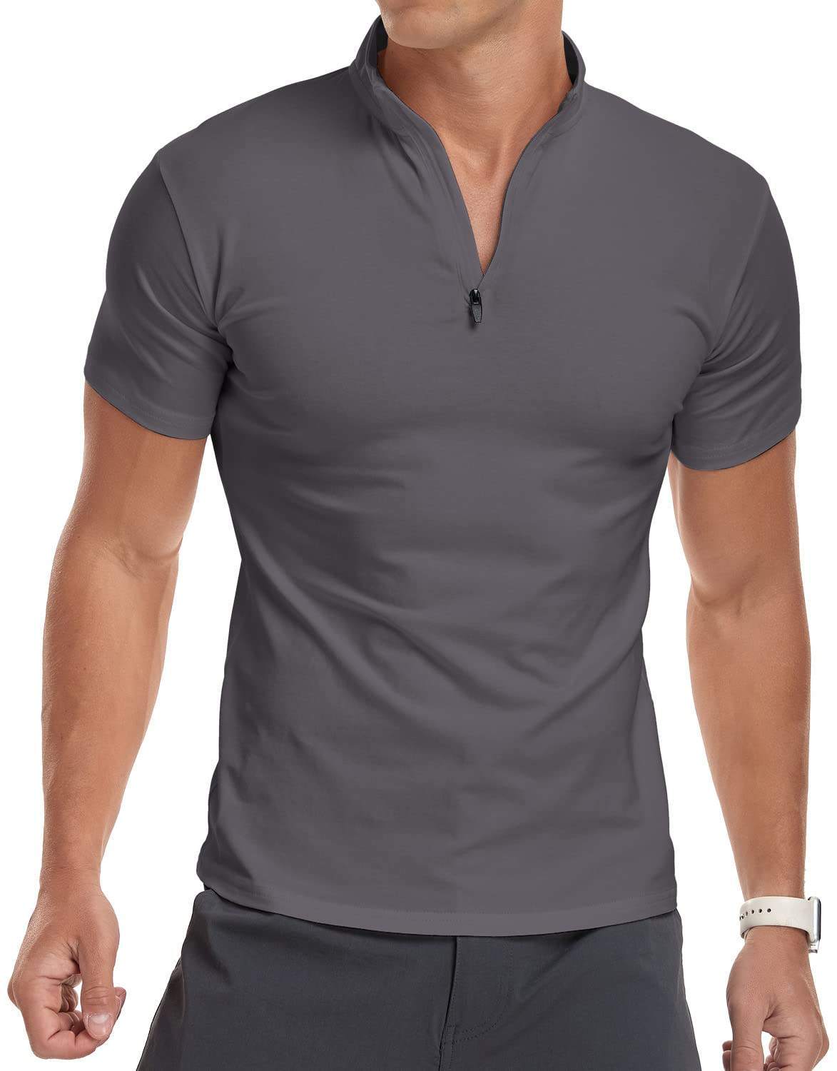 OEM ODM Men’s White Zip Neck Polo Shirt