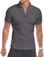 OEM ODM Men’s White Zip Neck Polo Shirt