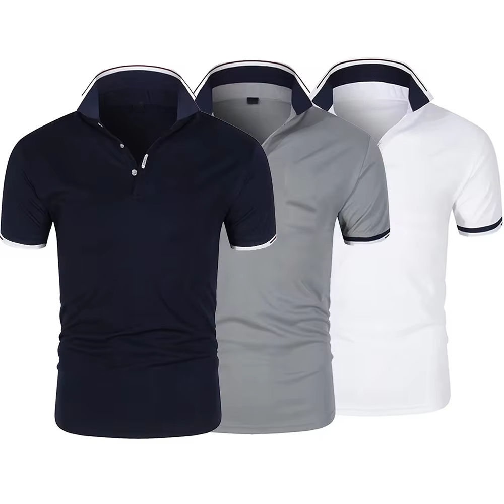 Made-to-order Classic White Polo Shirt with Navy Trim
