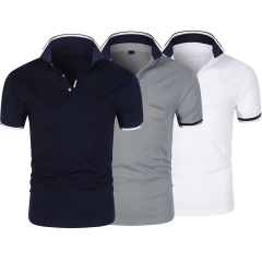 Made-to-order Classic White Polo Shirt with Navy Trim