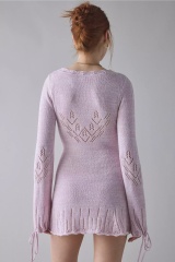 Wholesale Lace-Up Knit Dress – Soft Lilac