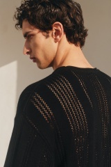 Personalized Men’s Textured Knit Crewneck Sweater – Off-White