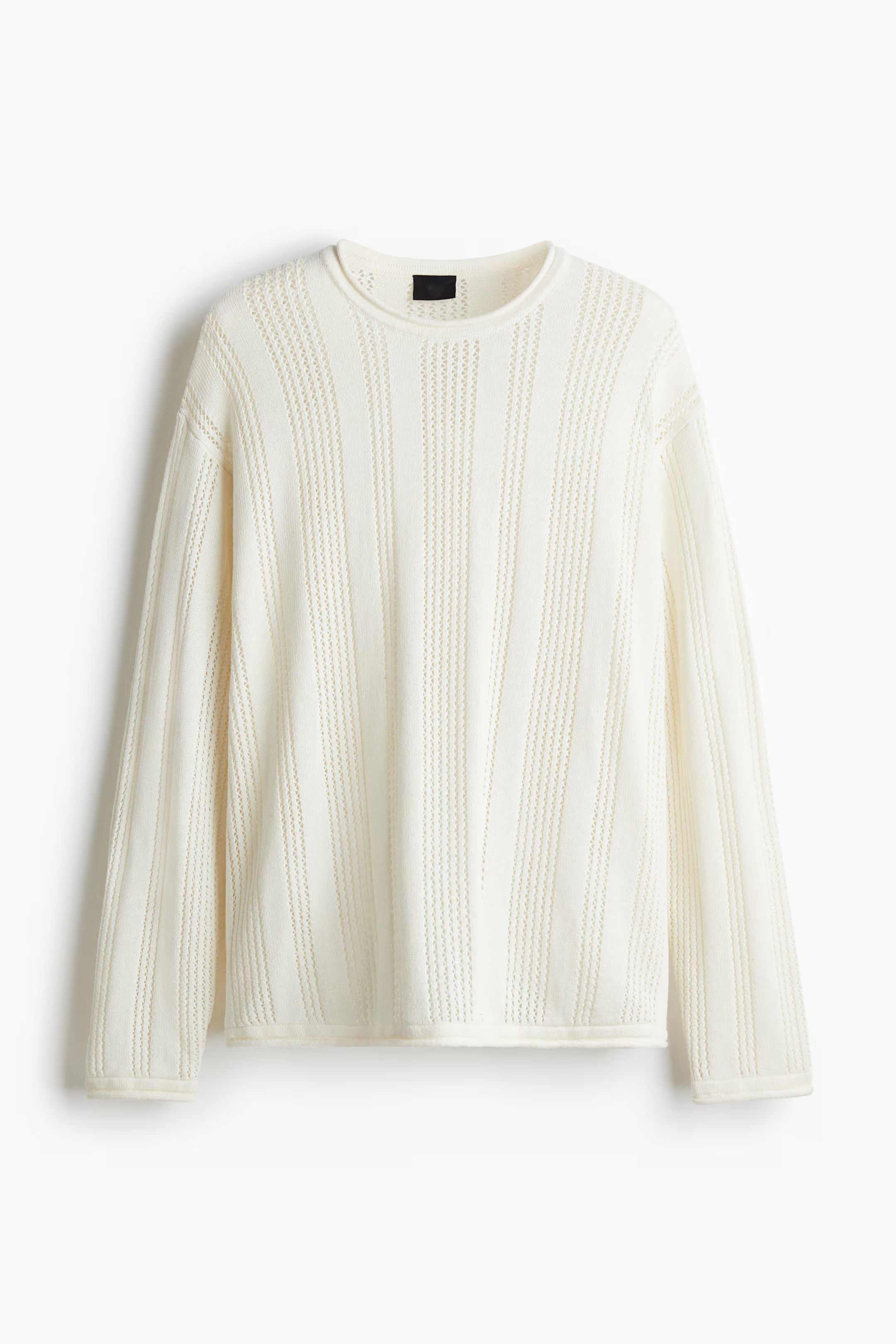 Personalized Men’s Textured Knit Crewneck Sweater – Off-White