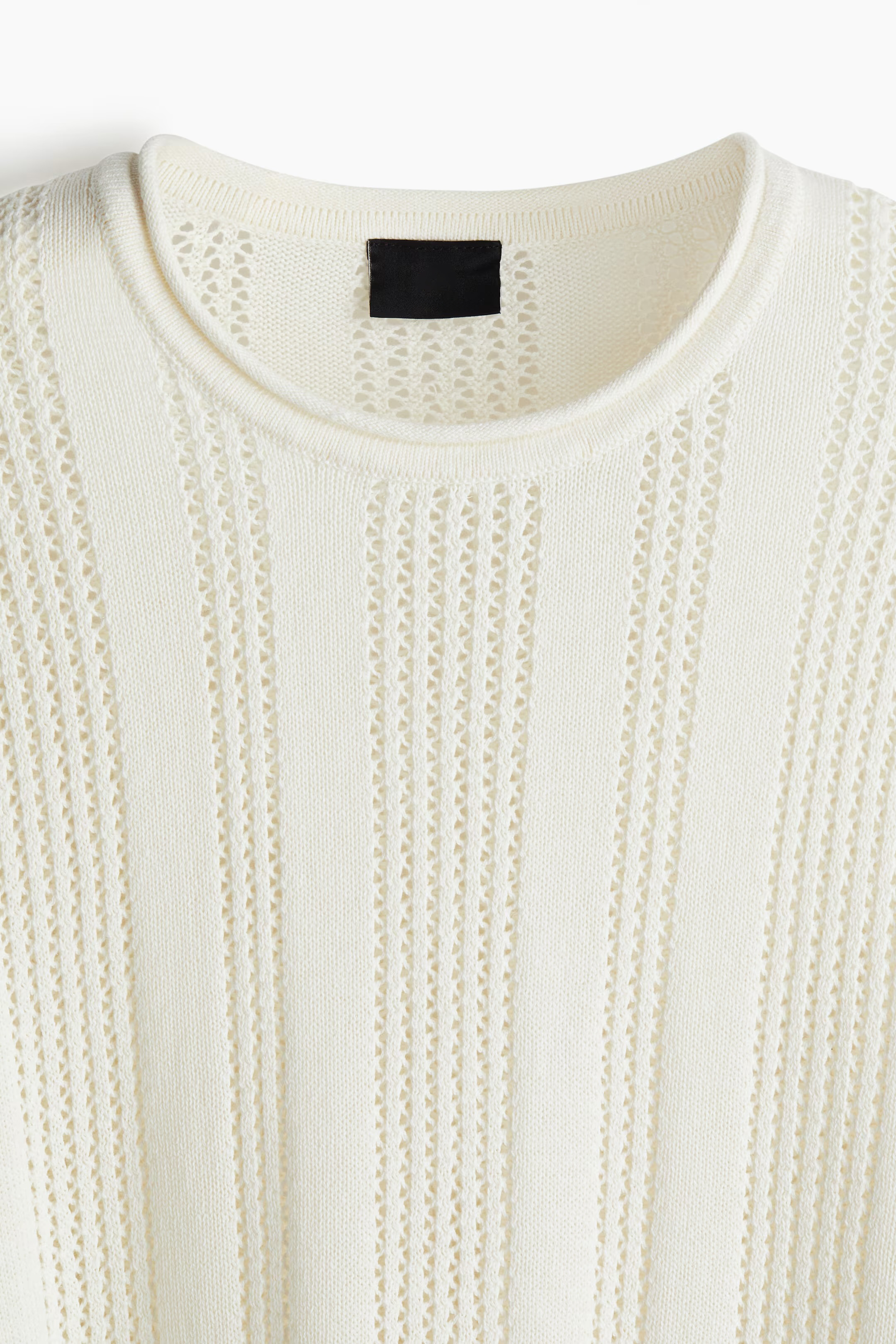 Personalized Men’s Textured Knit Crewneck Sweater – Off-White