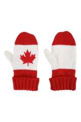 Personalized Canada Flag Mittens with Maple Leaf Design