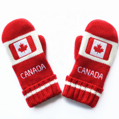 Personalized Canada Flag Mittens with Maple Leaf Design