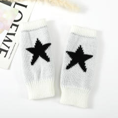 Factory Direct Star Pattern Brown Fingerless Gloves