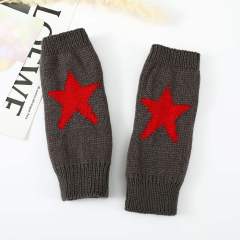 Factory Direct Star Pattern Brown Fingerless Gloves