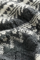 Customized Nordic Pattern Textured Knit Sweater – Charcoal & Ivory