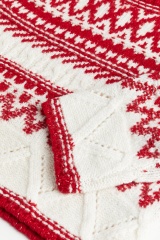 Customized Nordic Pattern Textured Knit Sweater – Charcoal & Ivory