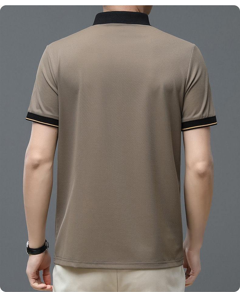 Factory Direct Men’s Modern Grey Polo Shirt with Contrast Black Collar