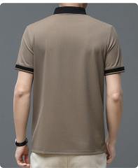 Factory Direct Men’s Modern Grey Polo Shirt with Contrast Black Collar