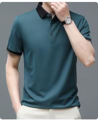 Factory Direct Men’s Modern Grey Polo Shirt with Contrast Black Collar