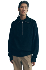 OEM ODM Stylish Ribbed Zip-Up Sweater for Men – Modern & Comfortable