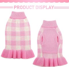 Wholesale Cozy Pink Plaid Dog Sweater – Stylish & Comfortable for Your Pet