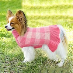Wholesale Cozy Pink Plaid Dog Sweater – Stylish & Comfortable for Your Pet
