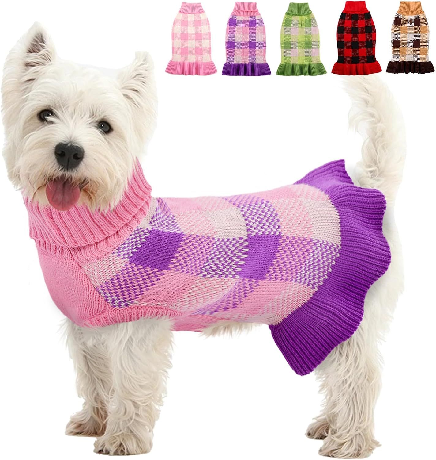 Wholesale Cozy Pink Plaid Dog Sweater – Stylish & Comfortable for Your Pet