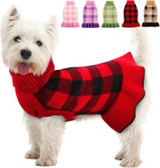 Wholesale Cozy Pink Plaid Dog Sweater – Stylish & Comfortable for Your Pet