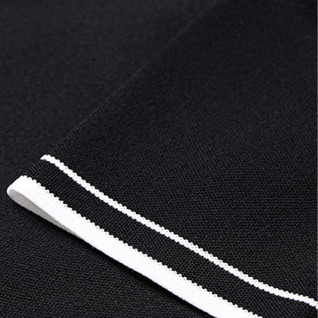 Customized Double-Breasted Polo Dress with Contrast Trim
